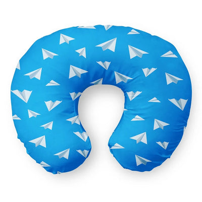 Paper Airplanes Travel & Boppy aviation design on memory foam with soft cover travel pillow.