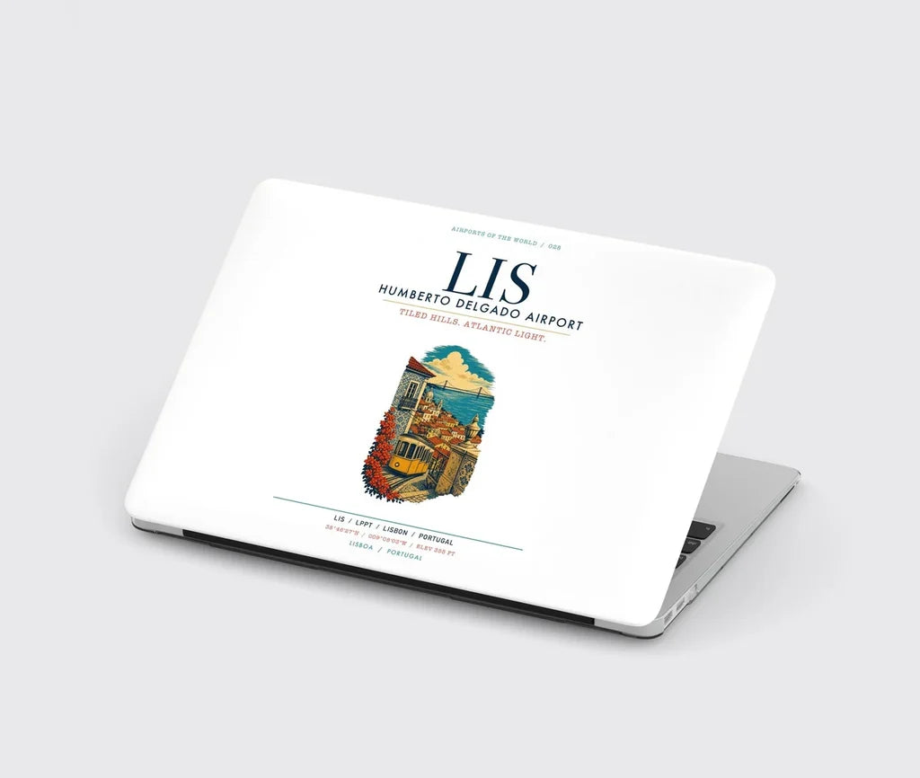 Lisbon Humberto Delgado Airport (LIS) design on white MacBook case