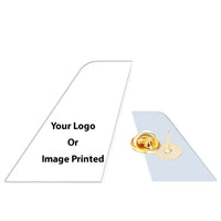 Thumbnail for Custom Design Image Logo aviation design tail-shape badge pin in polished alloy.