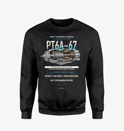 PT6A-67 design on black sweatshirt