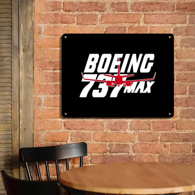 Amazing Boeing 737 Max aviation design on durable metal with painted finish metal sign.
