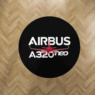 Amazing Airbus A320neo Carpet & Floor Mats (Round) aviation design on durable carpet pile with non-slip backing round carpet.