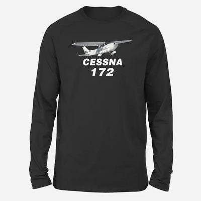 The Cessna 172 Long-Sleeve aviation design printed on soft cotton long-sleeve T-shirt.
