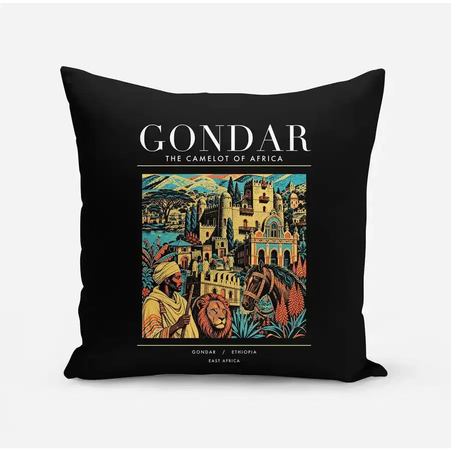 GONDAR - Poster - Pillow - Black