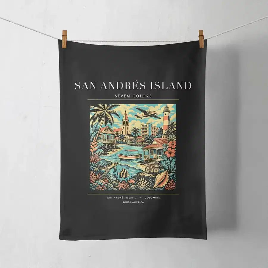 SAN ANDRÉS ISLAND - Poster - Towel - Black
