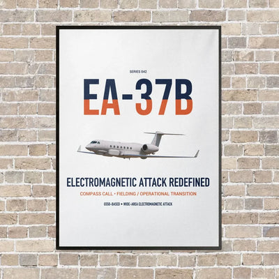 EA-37B Compass Call vertical canvas print - framed - white background