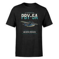Thumbnail for PBY-5A Catalina design on black double-side t-shirt, single-side print