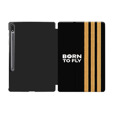 Born To Fly & Pilot Epaulettes (3 Lines) aviation design on tablet case for Samsung tablet.