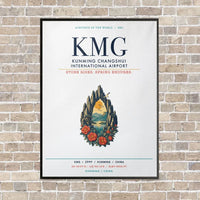 Thumbnail for Kunming Changshui International Airport KMG vertical canvas print - framed - white background