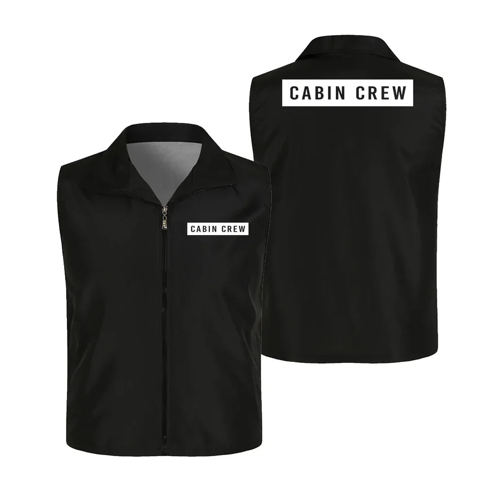 Cabin Crew Text Thin Style aviation design printed on lightweight shell with sleeveless design thin vest.