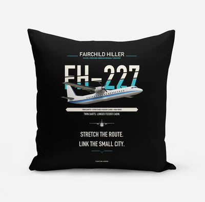 Fairchild Hiller FH-227B design on black pillow