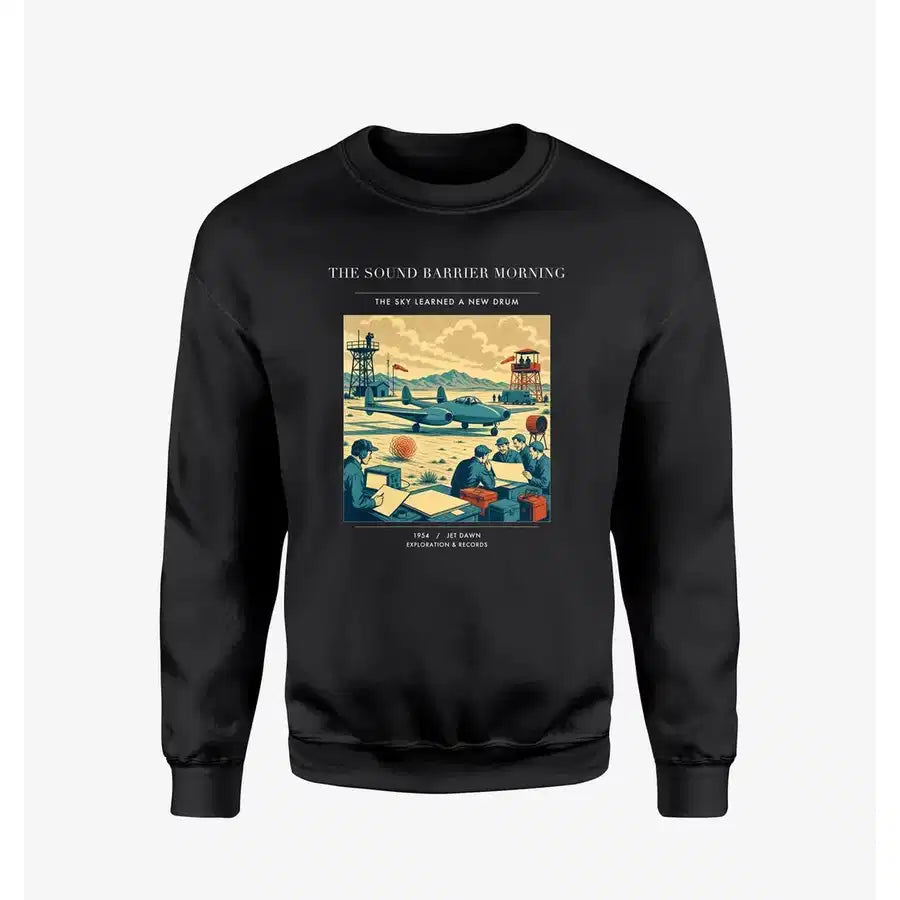 VINTAGE G4459 - The Sound Barrier Morning - Designed Sweatshirts design on black