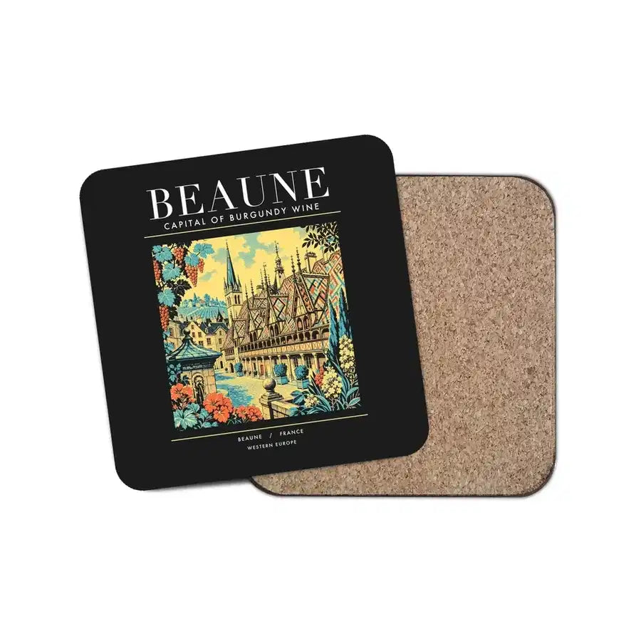 BEAUNE - Poster - Coaster - Black