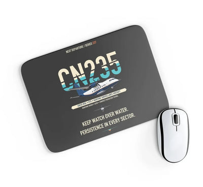 Airbus CN235 Maritime Surveillance Aircraft design on black rectangle mouse pad