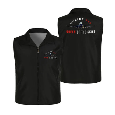 Boeing 747 Queen of the Skies Thin Style aviation design printed on lightweight shell with sleeveless design thin vest.