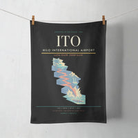 Thumbnail for Hilo International Airport (ITO) design on black towel