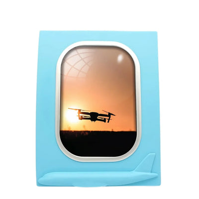 Amazing Drone in Sunset aviation design on durable resin with glass face airplane window photo frame.