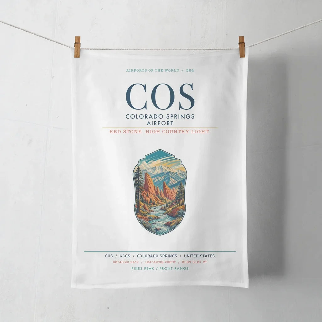 Colorado Springs Airport (COS) design on white towel