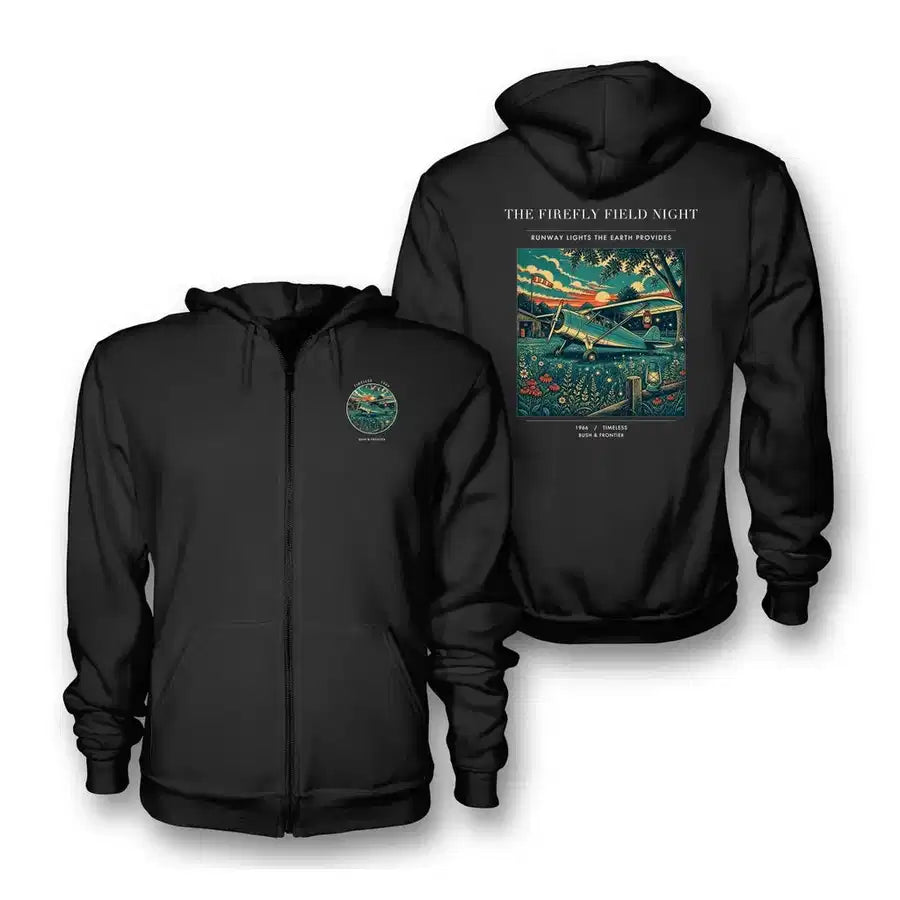VINTAGE G4400 - The Firefly Field Night - Premium Zipped Hoodie design on black