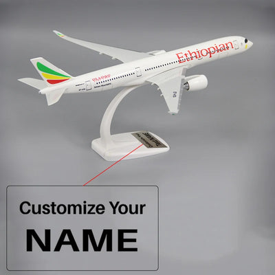 Side view of Ethiopian Airbus A350-900 Airplane Model(1/200 Scale) aviation special-edition big-scale model aircraft in dieca.