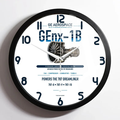 GEnx-1B design on white framed wall clock