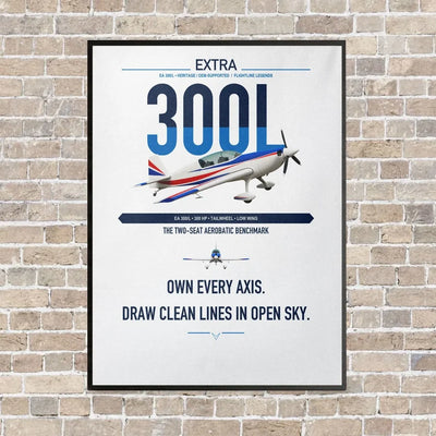 Extra 300L vertical canvas print - framed - white background