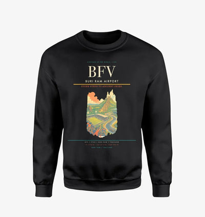 Buri Ram Airport (BFV) design on black sweatshirt