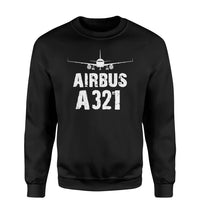 Thumbnail for Airbus A321 & Plane aviation design printed on soft cotton blend sweatshirt.