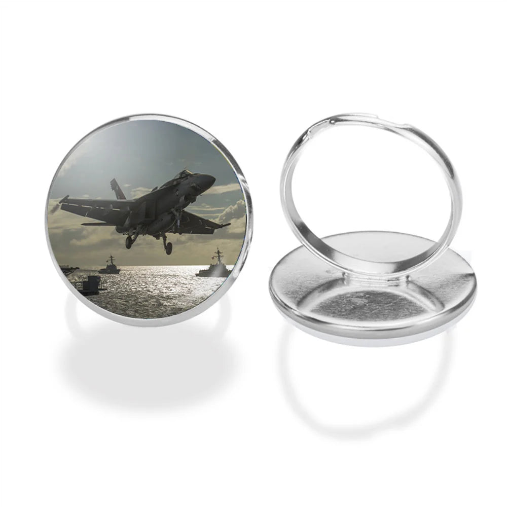 Deparing Jet from Sea Base aviation ring in stainless steel.