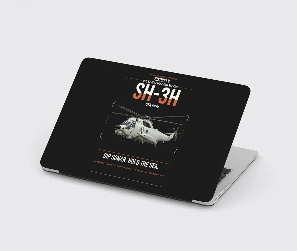 Sikorsky SH-3H Sea King design on black MacBook case