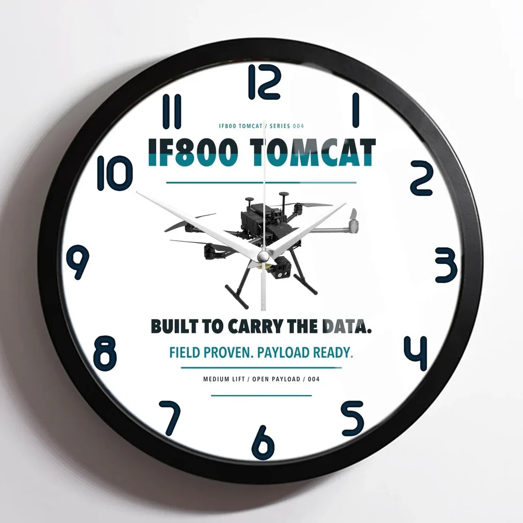 Inspired Flight IF800 Tomcat design on white framed wall clock