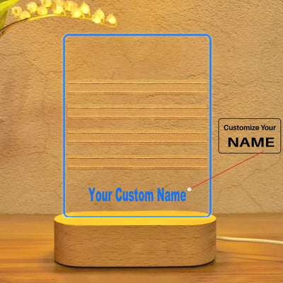 Pilot Epaulette 4 Lines aviation design on premium acrylic with LED 3D night lamp.