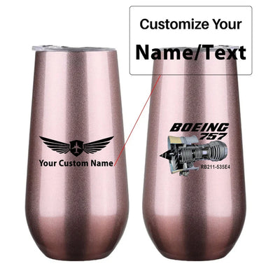 Boeing 757 & Rolls Royce Engine (RB211) 6oz Egg aviation design on 6oz egg cup, compact 6oz ceramic.