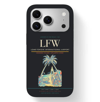 Lome Airport (LFW) design on black iPhone 17 Pro MagSafe case