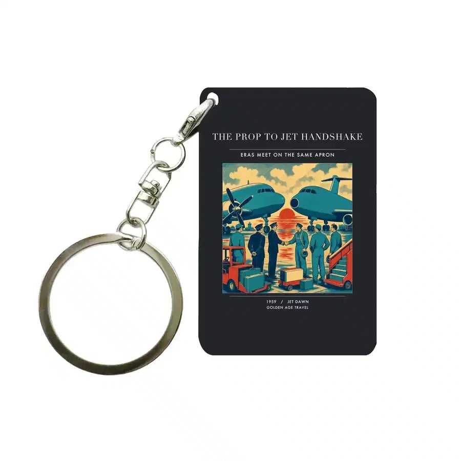 VINTAGE G4385 - The Prop To Jet Handshake - Designed Key Chain design on black