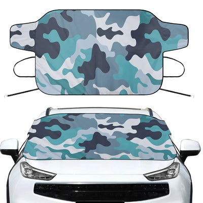 Military Camouflage Green Car aviation design on car windshield cover.