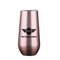 Thumbnail for Custom Name (Badge 5) 6oz Egg aviation design on 6oz egg cup, compact 6oz ceramic.
