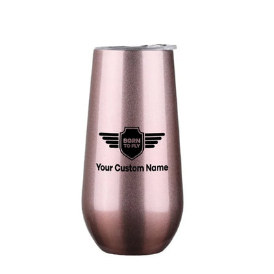 Custom Name (Badge 5) 6oz Egg aviation design on 6oz egg cup, compact 6oz ceramic.