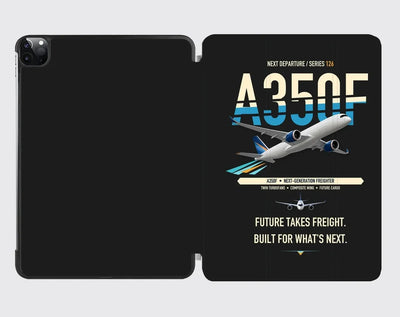 Airbus A350F design on black ipad tablet case