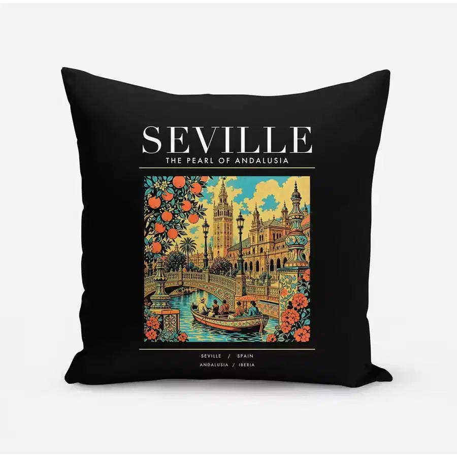 SEVILLE - Poster - Pillow - Black