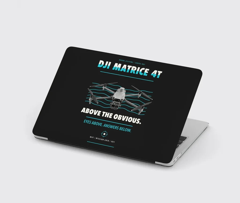 DJI Matrice 4T design on black MacBook case