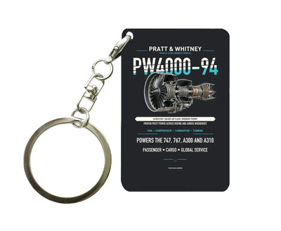 PW4000-94 Key Chain design on black key chain