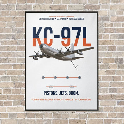 KC-97L STRATOFREIGHTER vertical canvas print - framed - white background