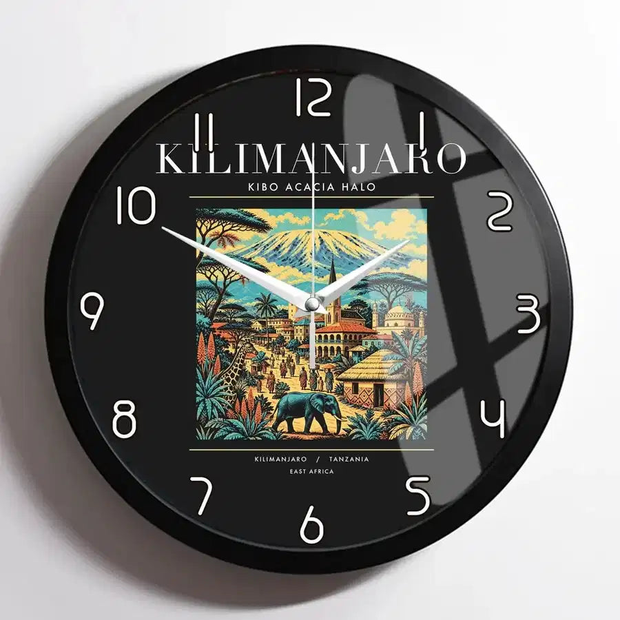 KILIMANJARO - Poster - Wall Clock Framed - Black