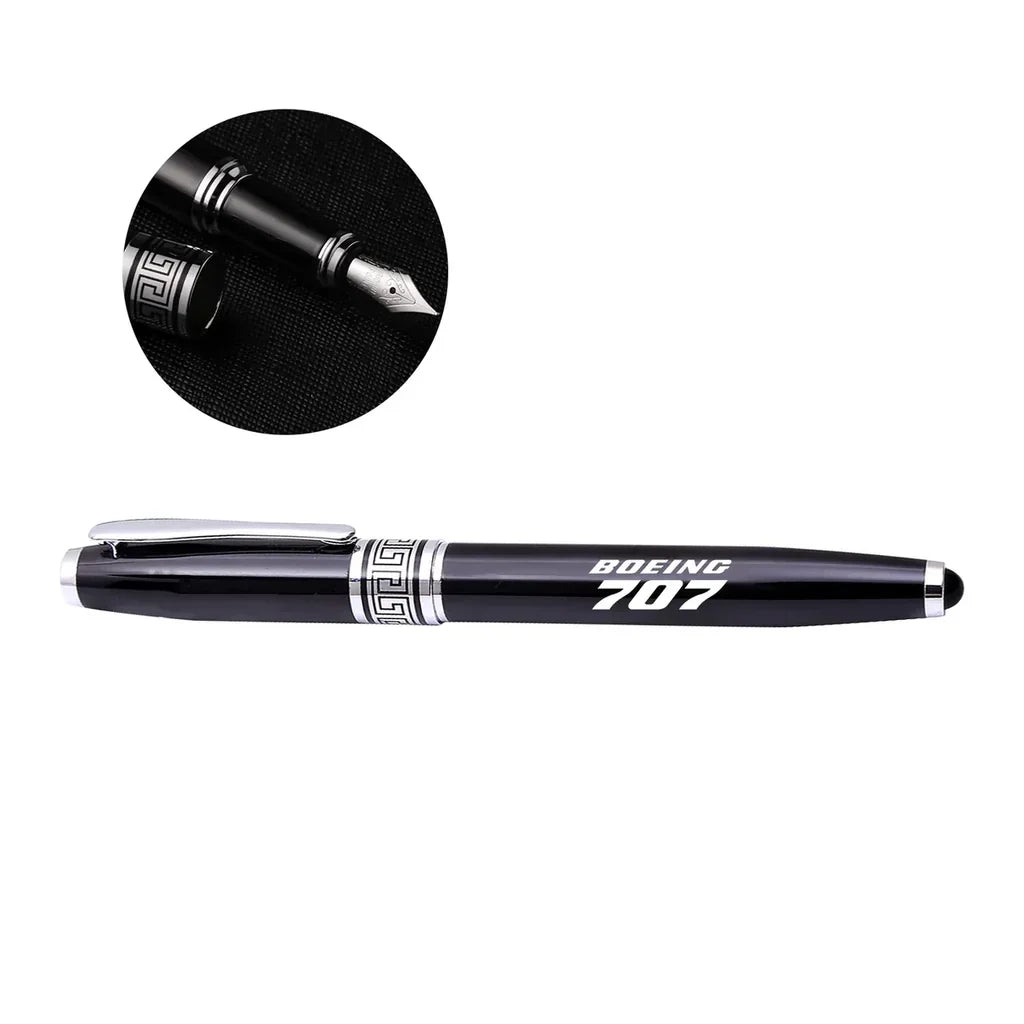 Boeing 707 & Text rollerball pen - black