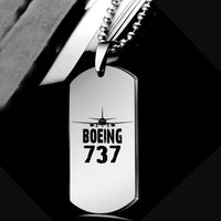 Thumbnail for Boeing 737 & Plane aviation necklace, polished metal body with engraved detail.