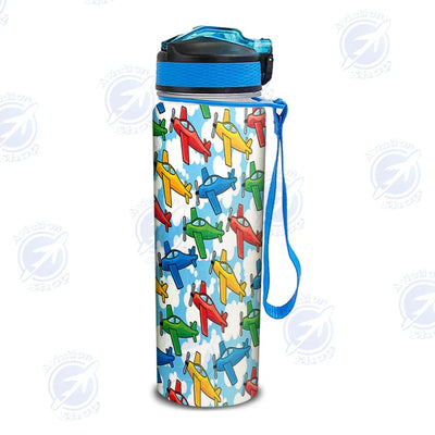 Funny Airplanes Sports aviation design on sport kettle, insulated bottle with sport spout.
