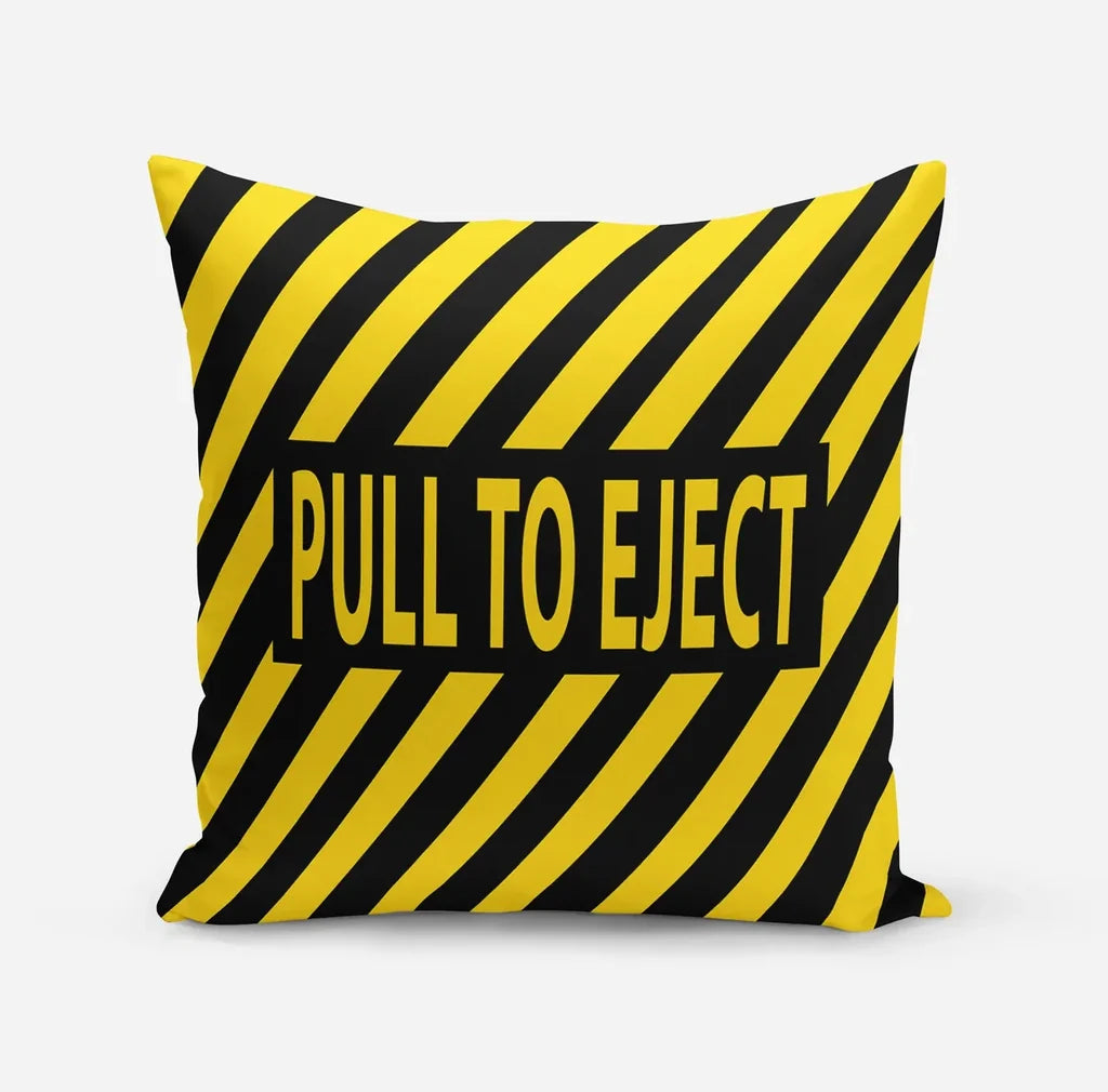 Pull to Eject aviation design on soft polyester filling pillow.