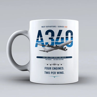 A340-500 Mug design on white airbus