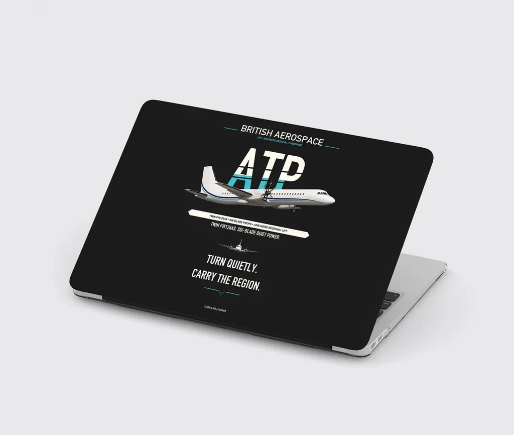 British Aerospace ATP design on black MacBook case